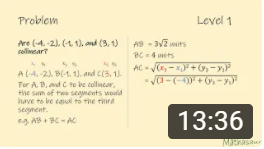 Distance formula for collinear points