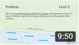 A stream whose speed of current is to be found