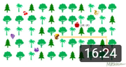 बंदर जंगल में जहां पेड़ ग्रिड में हैं