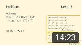 factorizing using algebraic identity table